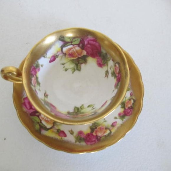 Royal Chelsea Golden Rose Tea Cup 3983A English Tea Cup and Saucer Bone China - Picture 4 of 6